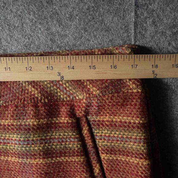 NWT Talbots Womens Lined A-Line Pencil Skirt Red Green Stripe Wool Blend Size 10 - Picture 5 of 6